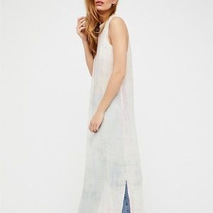 Lacausa Pastel Tie Dye Maxi Tank Shirt Dress